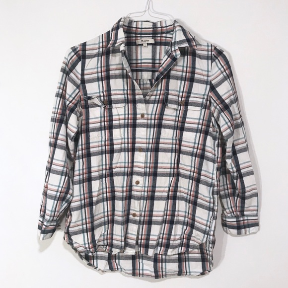 Madewell Tops - Madewell | Lisse Plaid Blue Pink Ex-Boyfriend Top